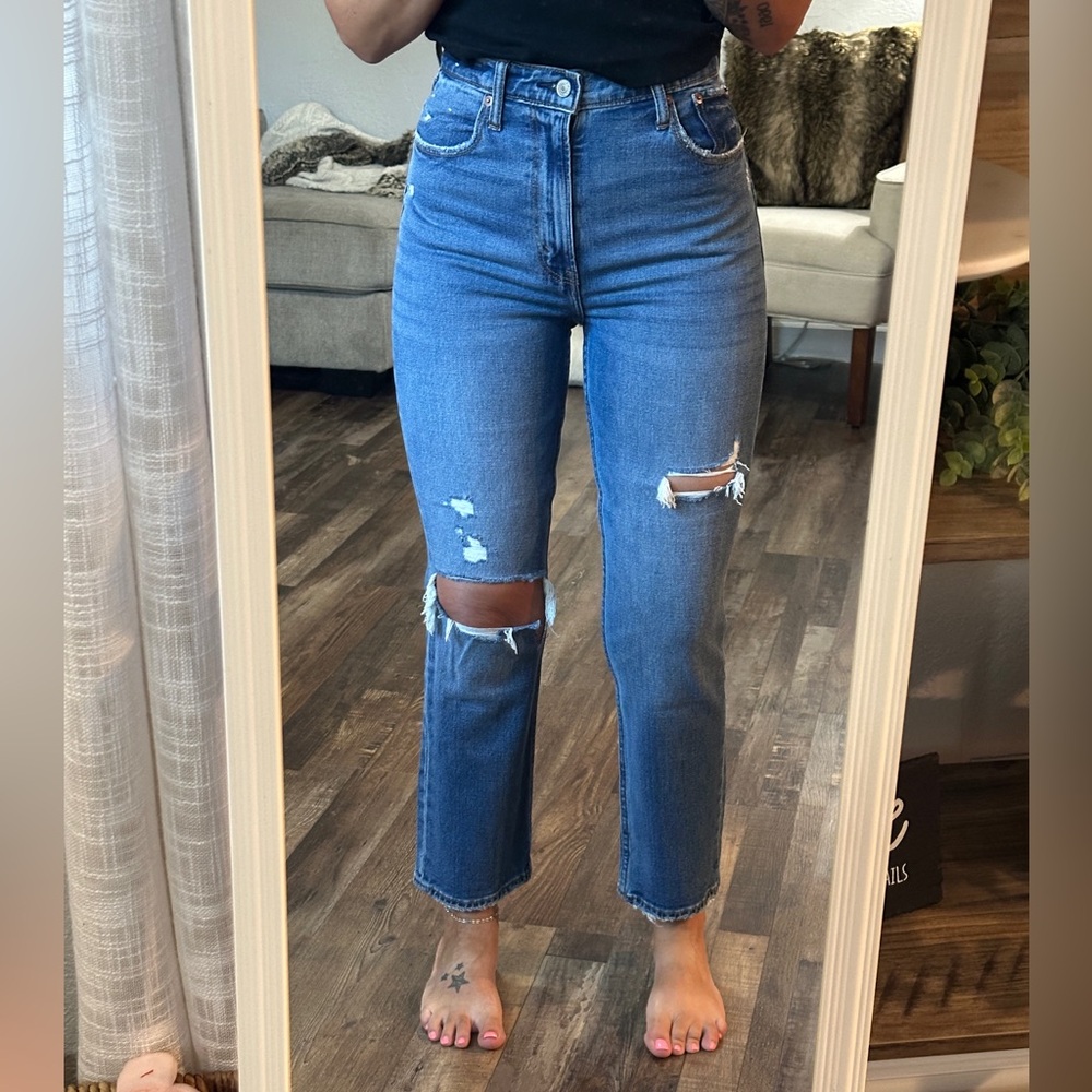 NWOT Abercrombie The Ankle Straight Ultra High Rise Jeans